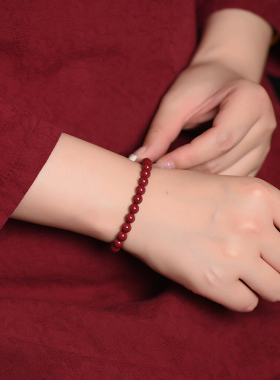 复古紫金砂朱砂手链女款文玩民