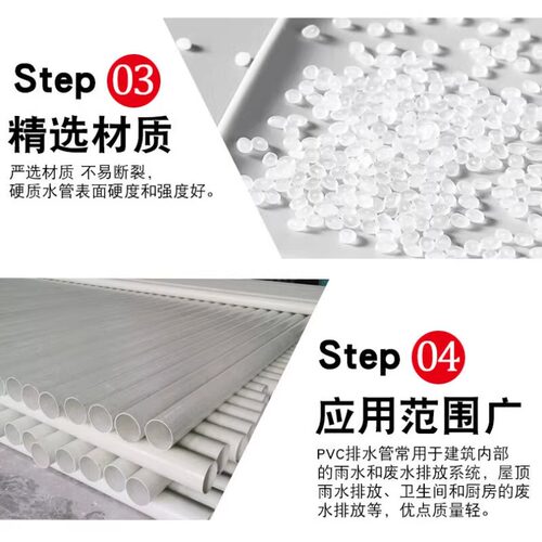 pvc管排水管圆管短管下水管道连接管子管材加长配件50/75/110 160 - 图3