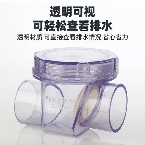 厨房下水道防返水止逆阀倒流洗菜盆50pvc管排水管止回阀二楼防反 - 图1