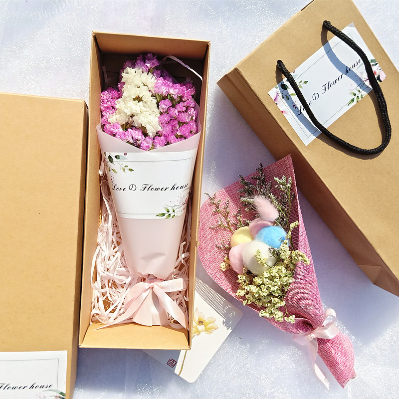 满天星小干花束礼盒真花永生花束毕业季闺蜜女朋友老师生日小礼物