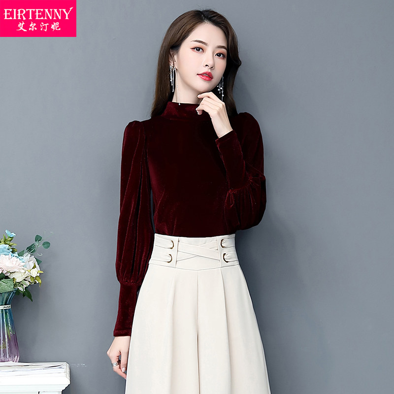 金丝绒时尚气质宽松2020新款t恤 eirtennyT恤