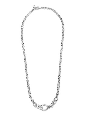 潘家S925纯银闪亮永恒符号项链锁骨链素链精致小众项链送女友