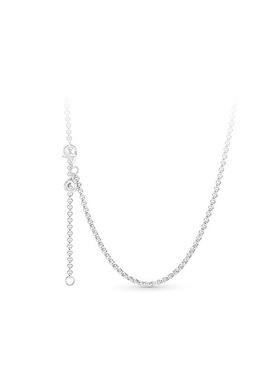 潘家S925纯银黄金色罗洛链项链锁骨链粗素链精致小众项链送女