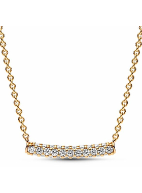 潘家S925纯银永结同心符号单排花朵锁骨链素链精致小众项链送女友