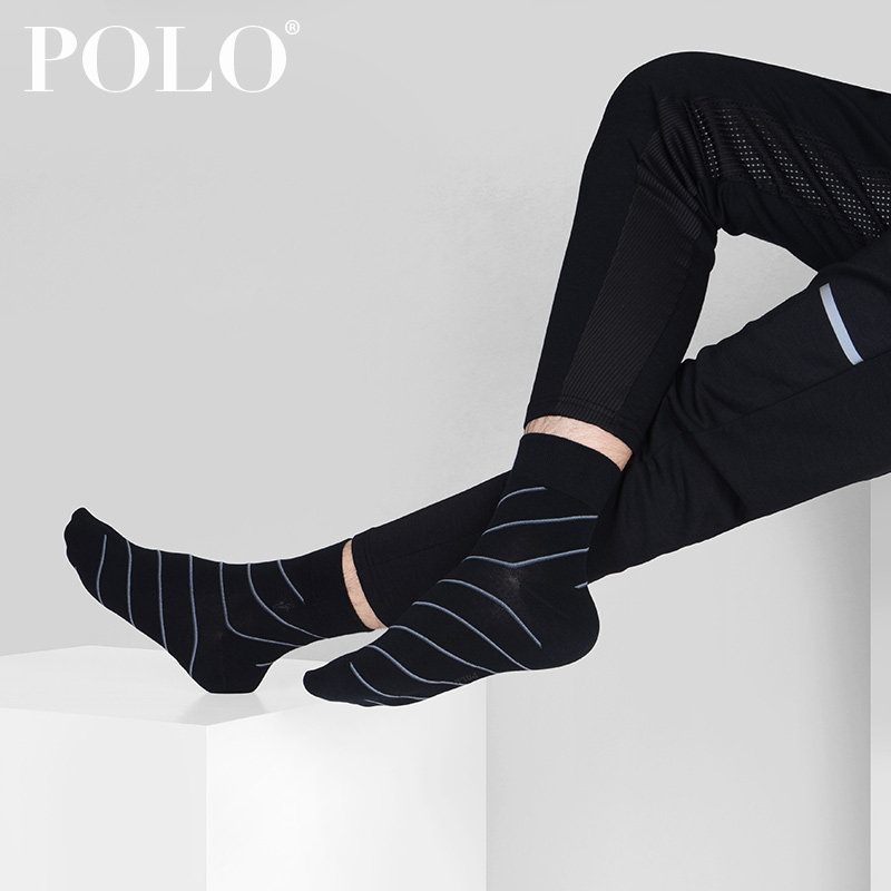 polo男潮牌斜纹商务袜秋季范皮鞋袜 polo品棉短袜/打底袜/丝袜/美腿袜
