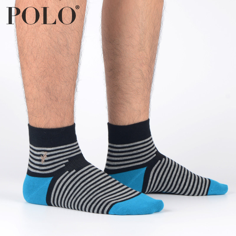 polo秋季条纹中厚男士潮ins中筒袜 polo品棉短袜/打底袜/丝袜/美腿袜