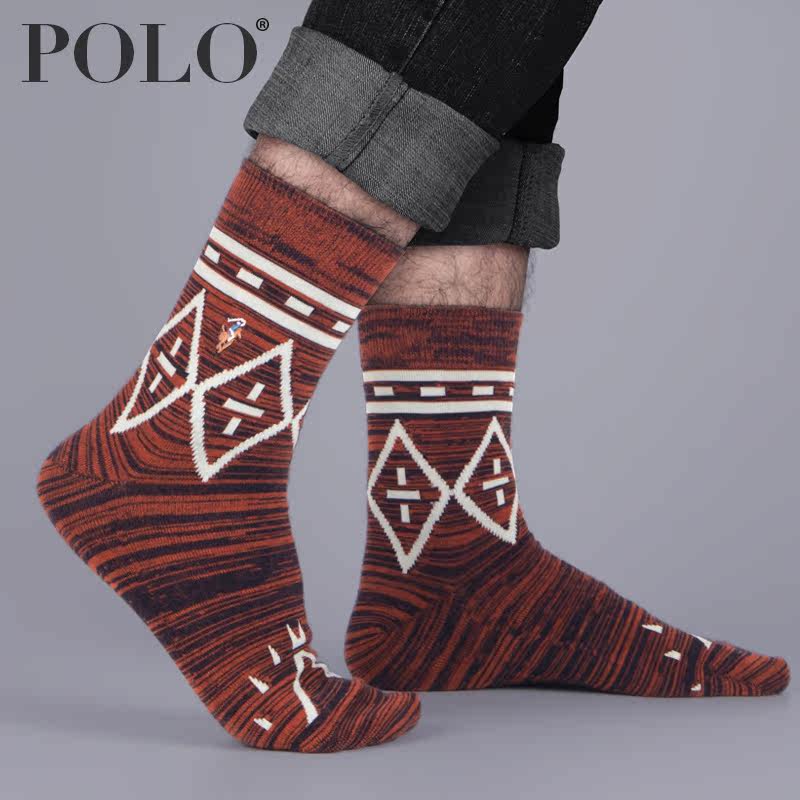 polo秋冬季高筒复古男士潮男袜子 polo品棉短袜/打底袜/丝袜/美腿袜