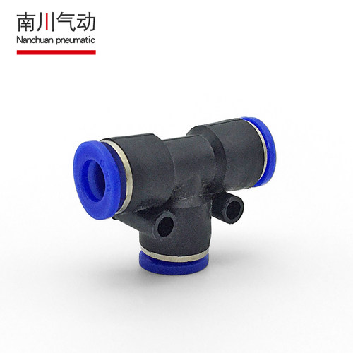 气动气管快速插等径接头T型三通PE4/PE6/PE8/PE10/PE12/PE14/PE16 - 图0