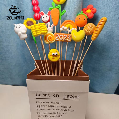 泽林棒棒糖零食花束diy制作材料固定贴花店包花杆子花艺木质竹签 - 图1