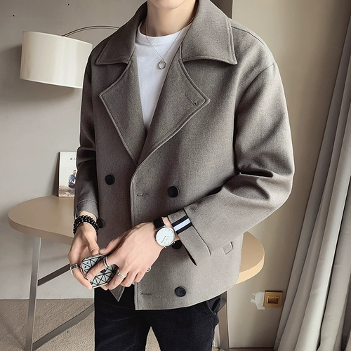 Осенний трендовый плащ, универсальная короткая мужская куртка для отдыха в английском стиле, коллекция 2022