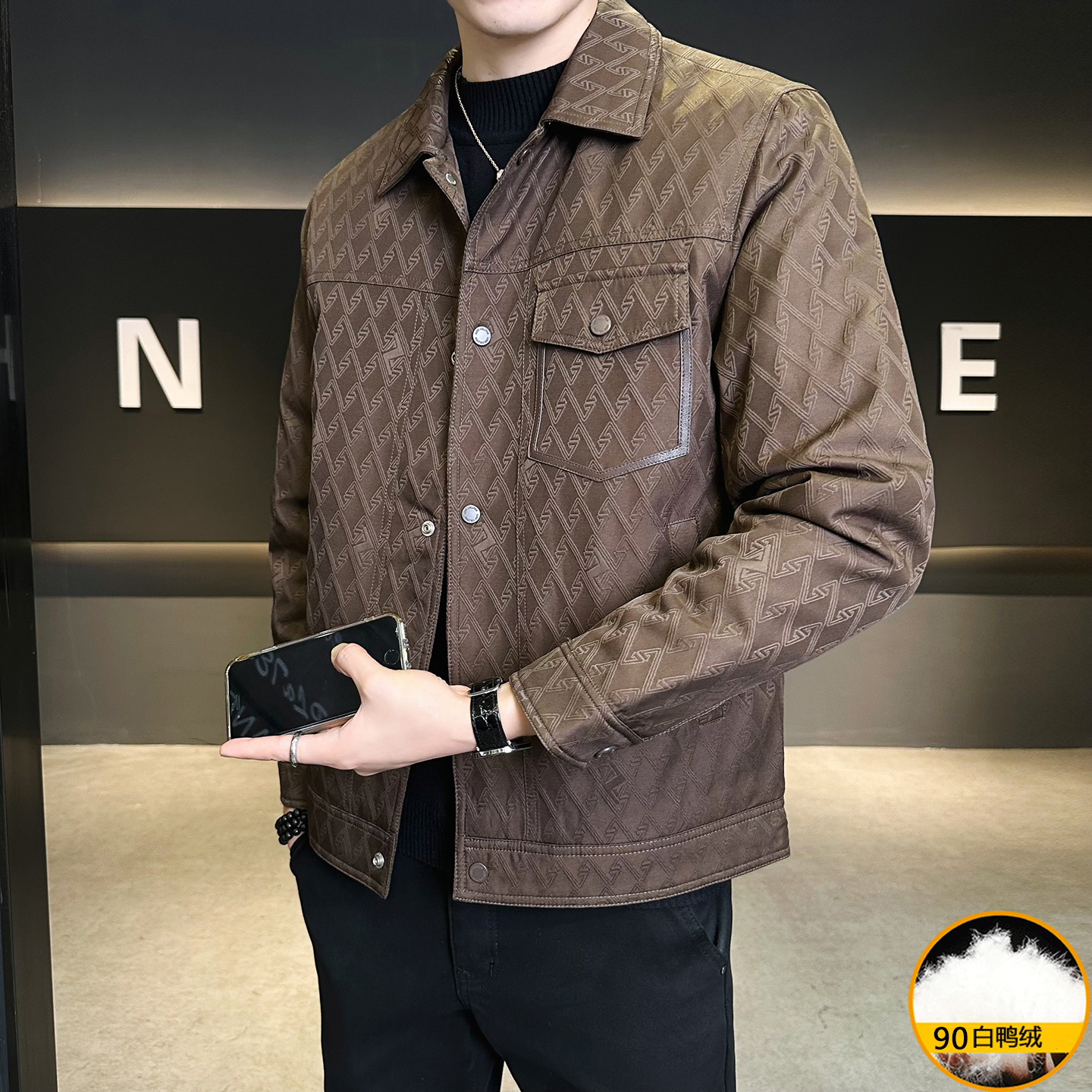 高级感轻薄款羽绒服男冬季2025新款加厚防寒男装夹克上衣保暖外套 - 图2