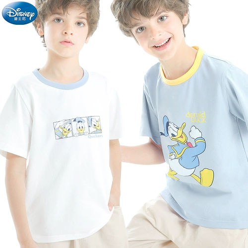 Дисней, летняя футболка для мальчиков, хлопковый наряд маленькой принцессы, короткий рукав, подходит для подростков, детская одежда
