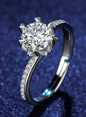 纯银八心八箭六爪钻戒女小众设计