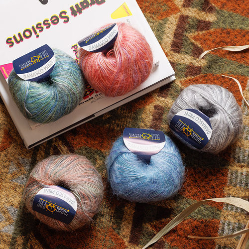 意大利DAMASCO PRIND黛梦段染马海毛混纺中粗线棒针线钩针手工线 - 图0