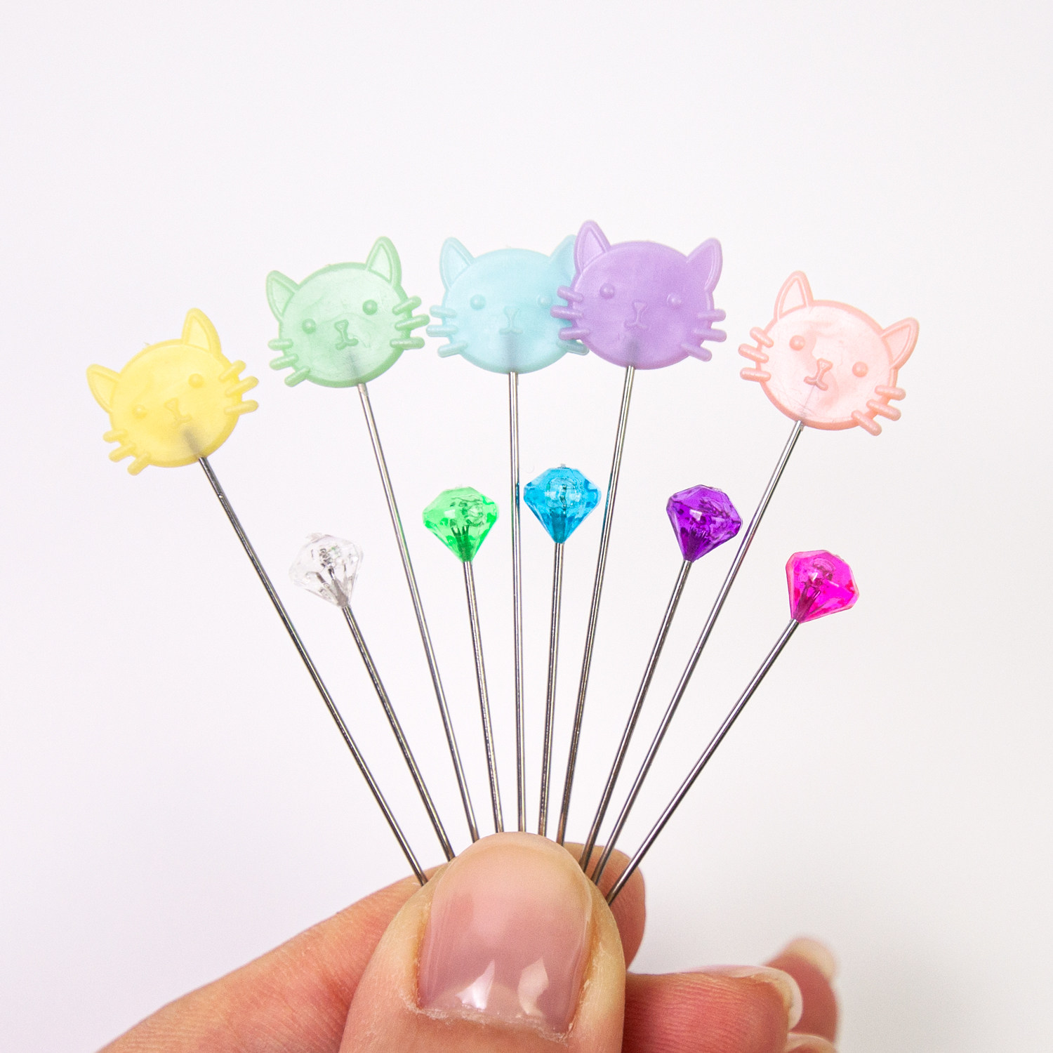 Sewing pins 猫咪针插 钻石定位针手工缝纫拼布固定针服装定位针,淘宝优惠券,粉丝福利购,淘宝优惠卷