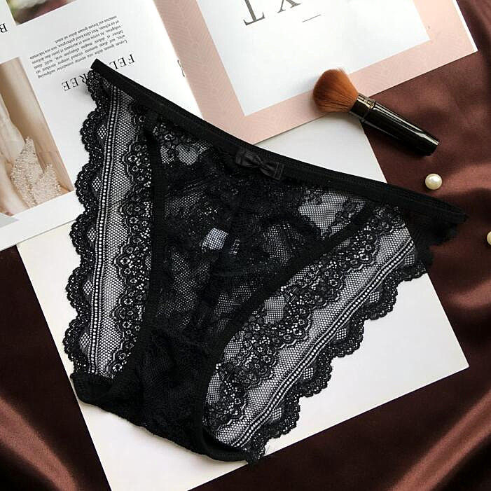 性感细带侧镂空欧美风低腰内裤女短裤丝滑蕾丝三角裤透明网纱,淘宝优惠券,粉丝福利购,淘宝优惠卷