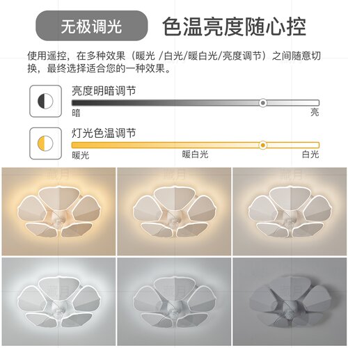 主卧室风扇灯2026新款led吸顶灯简约现代客厅餐厅灯智能房间灯具 - 图3