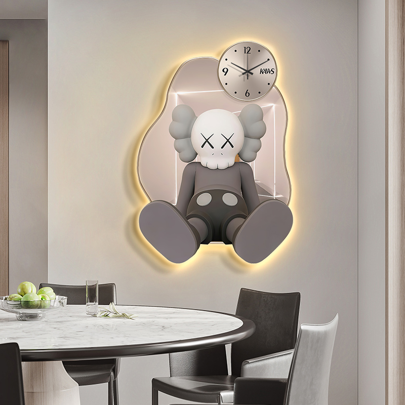 现代简约钟表挂钟客厅家用时尚创意大气高端3D立体装饰壁挂时钟灯-图3