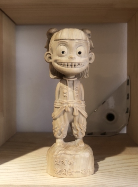 奇木手作黄杨木雕魔童降世哪吒三太子手把件车载桌面装饰品摆件