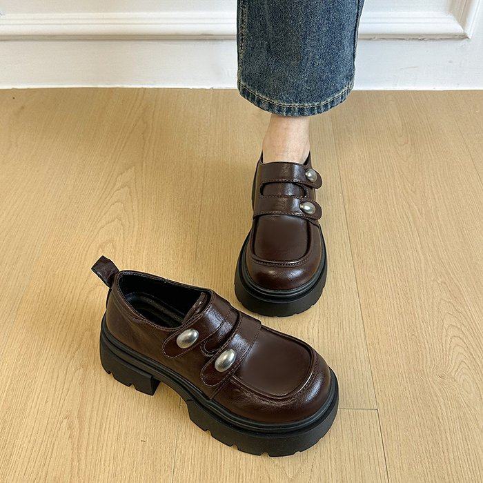 真皮厚底松糕小皮鞋2026新款春季英伦风乐福鞋百搭增高日系jk单鞋,淘宝优惠券,粉丝福利购,淘宝优惠卷