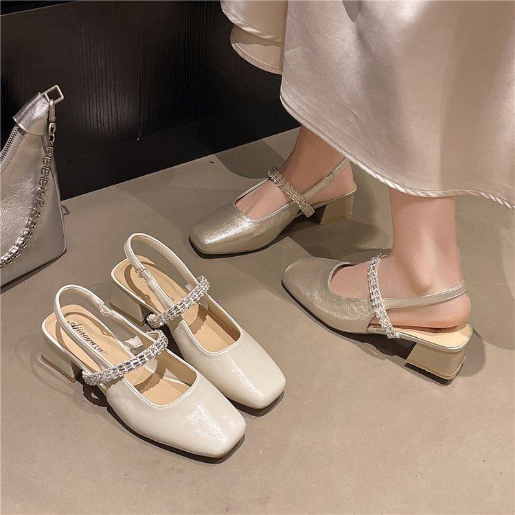 绝美方头粗跟包头凉鞋女夏外穿2025新款高级仙女高跟鞋配裙子单鞋,淘宝优惠券,粉丝福利购,淘宝优惠卷