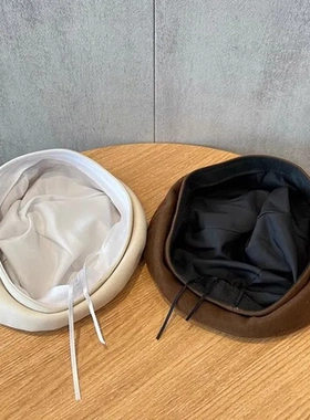 帽子宝宝7贝雷帽毛呢女童画家帽ins冬防风南瓜帽儿童复古男春秋款