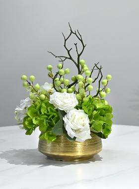 现代简约小桌花摆件仿真花成品