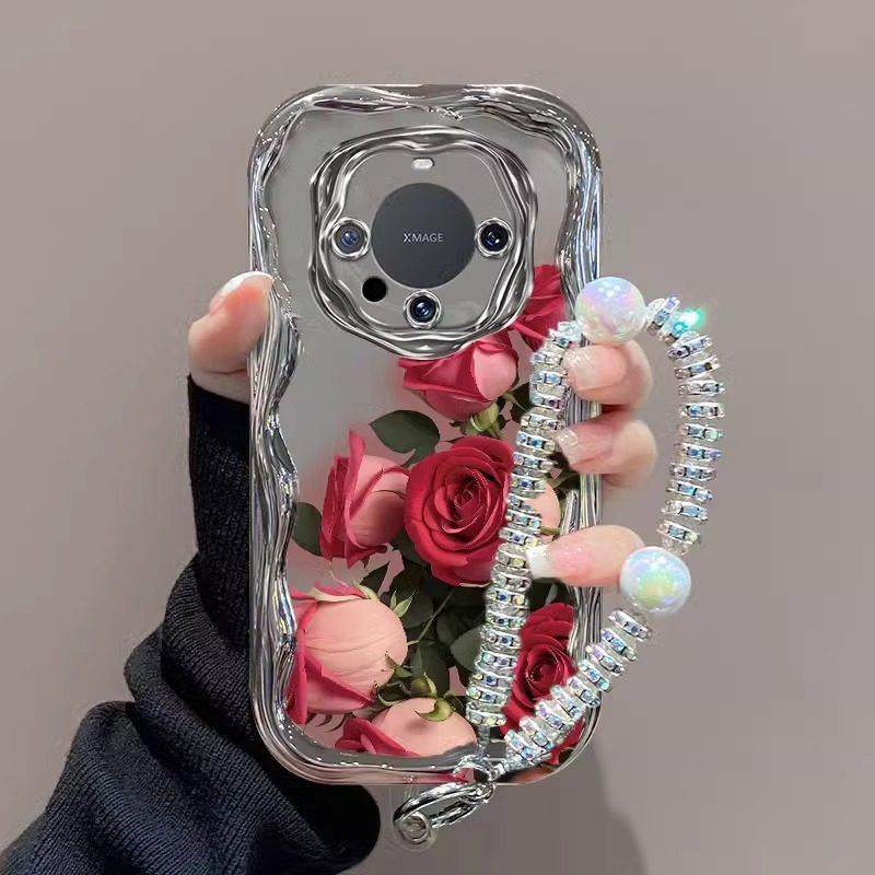 适用华为mate60手机壳女新款mate70电镀银色60Pro+轻奢高端50e红色玫瑰mate40Pro全包防摔30创意简约20保护套,淘宝优惠券,粉丝福利购,淘宝优惠卷