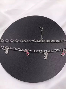 合金欧美轻奢锆石兔子项链项链