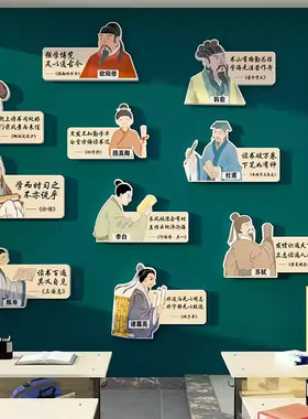 教室布置装饰班级黑板报文化墙面小学中考励志标语最书香致远名言