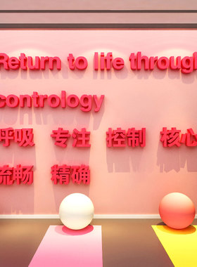 瑜伽室馆普拉提墙面装饰网红打卡氛围布置文化背景形象挂画健身房