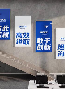 国企业文化墙面装饰公司办室会议高级氛围布置励志标语贴进门形象