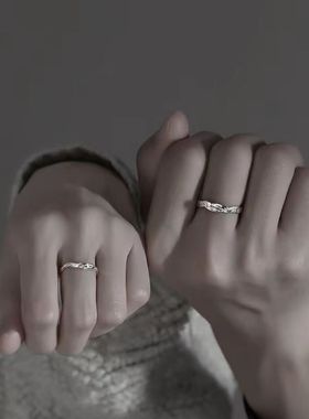 月桂之恋情侣对戒纯银简约情侣