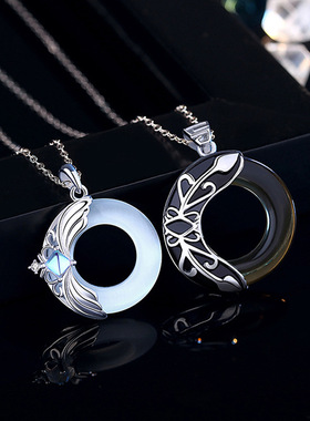 纯银公主与骑士情侣项链送女友