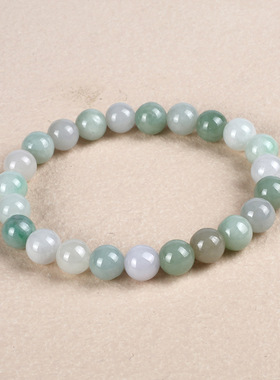 天然翡翠玉石手链 8mm翡翠玉石圆珠手串手链 时尚男女情侣款