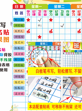 PVC带背胶评比栏教室小组积分表