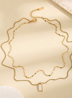 仁心俱乐部刘梓懿辛芷蕾同款项链双层复古锁骨链时尚颈饰复古颈链