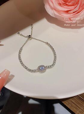 精致满钻锆石手链女轻奢小众设计感方锆手环送闺蜜朋友礼物手饰品