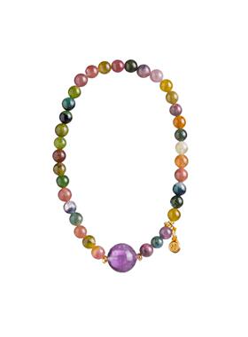 天然彩虹小碧玺手串紫水晶转运珠招财纳福吊坠女饰品首饰现货