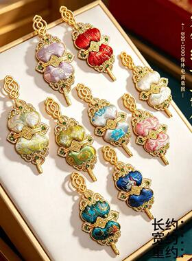 2支装【宋锦成品】如意葫芦非遗手工新中式简约小众风轻奢发饰