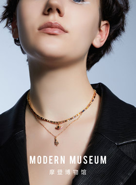 MODERN MUSEUM项链轻奢双层项链恶魔之眼系列彩钻项链