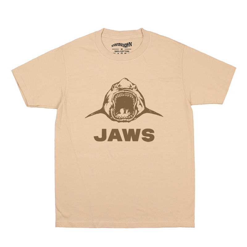 大白鲨 T恤 Jaws Steven 恐怖电影休闲纯棉印花夏季短袖 T-Shirt - 图0