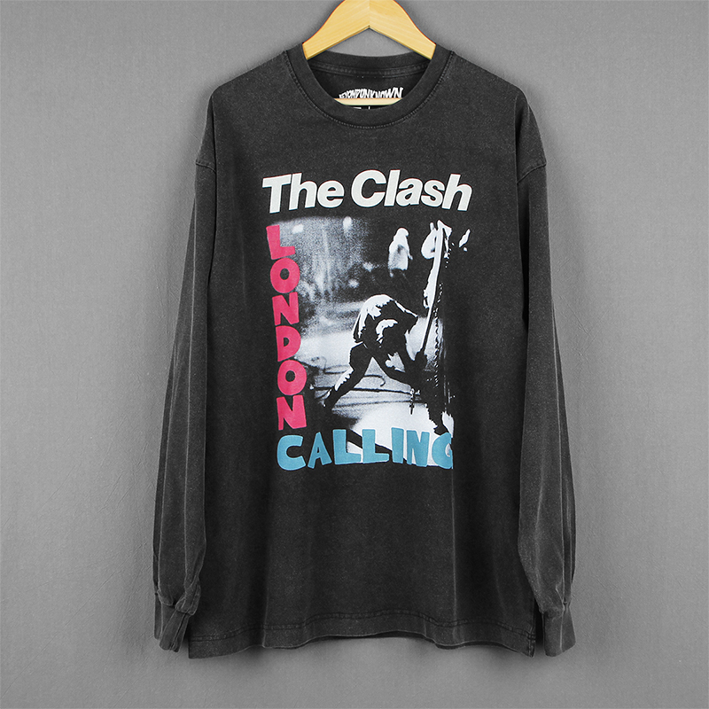 The Clash London Calling 冲撞乐队朋克短袖77Punk纯棉正肩男T恤 - 图0