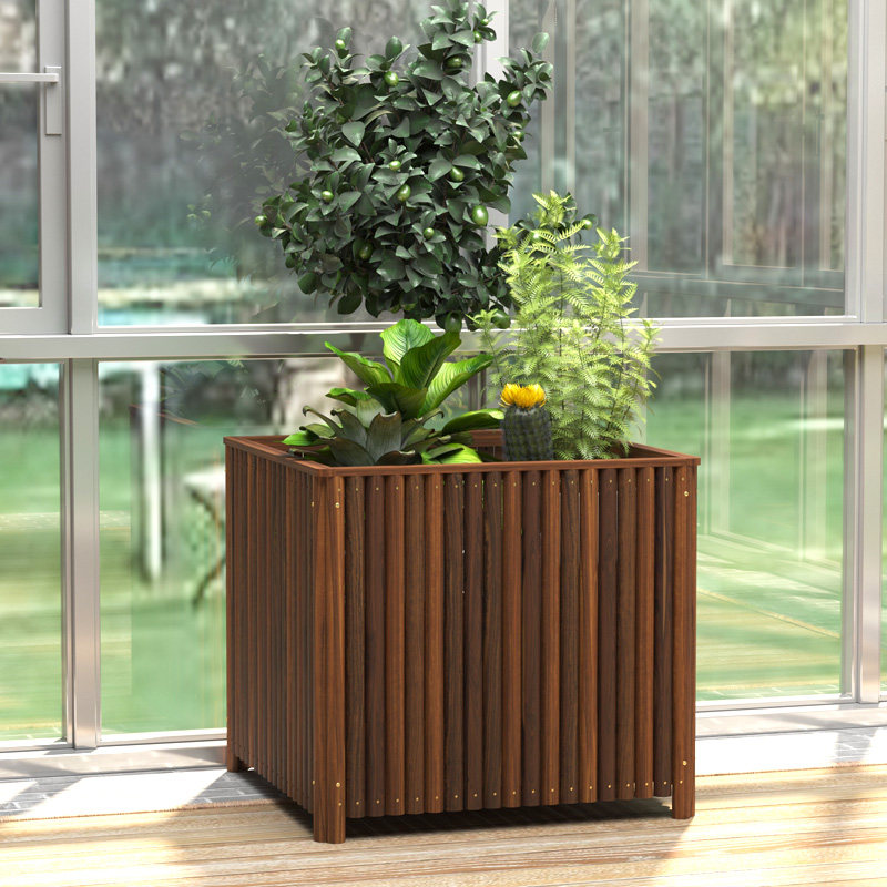 防腐木花箱阳花盆台户外庭院碳化实木质种菜树花槽特大方形种植箱,淘宝优惠券,粉丝福利购,淘宝优惠卷