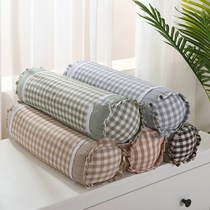 Washed cotton plaid buckwheat shell Candy Cervical Spine High Pillow Cylindrical Pillow Core Jacket Liner Bag empty Rib