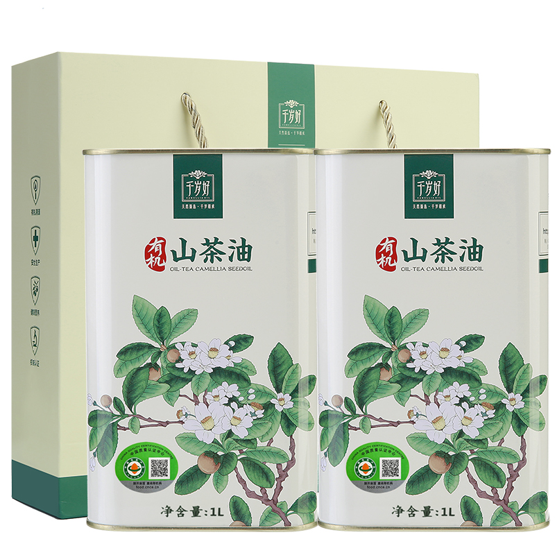 24年产千岁好有机山茶油1L*2礼袋油茶籽油山茶籽油压榨食用油送礼 - 图3