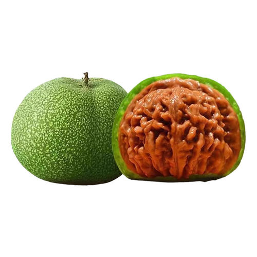 文玩核桃赌青皮手把盘玩天然四座楼狮子头青皮麒麟纹官帽核桃 - 图3