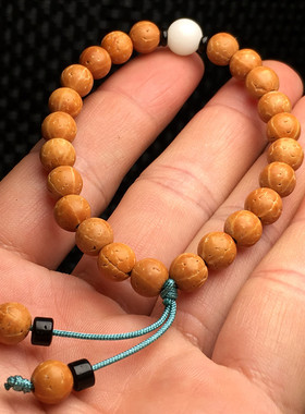 文玩手串7mm正圆迷你小尺寸单圈金E刚菩提手链佛珠男女盘玩手把件