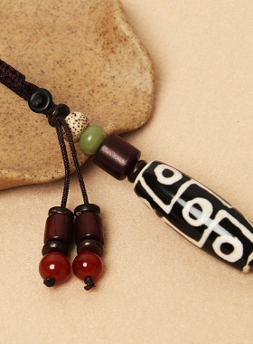 手工编织玛瑙九眼天珠男挂件创意