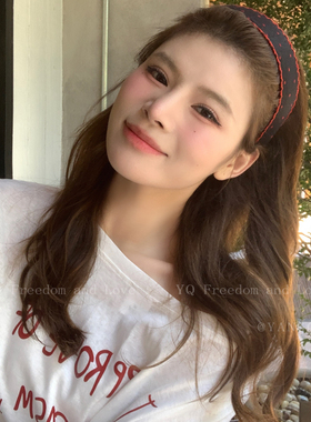 韩系小香风红色波点宽边发箍女高颅顶洗脸外出压发头箍高级感发卡